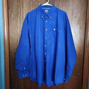 Cinch Royal Blue Long Sleeve Button Down Shirt Men's Size L